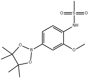 Pinacol 3-methoxy-4-methylsulfonylaminophenyl boronic acid Structure
