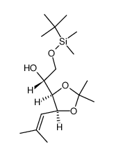 (2R,3S,4S)-1-O-((1,1-Dimethylethyl)dimethylsilyl)-2-hydroxy-6-methyl-3,4-O-(1-methylethylidene)hept-5-ene结构式