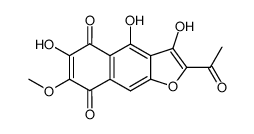 rhodocladonic acid (2-acetyl-3,4,6-trihydroxy-7-methoxynaphtho(2,3-b)furan-5,8-dione)结构式