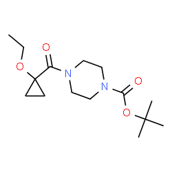 4-(1-乙氧基环丙烷羰基)哌嗪-1-羧酸叔丁酯结构式
