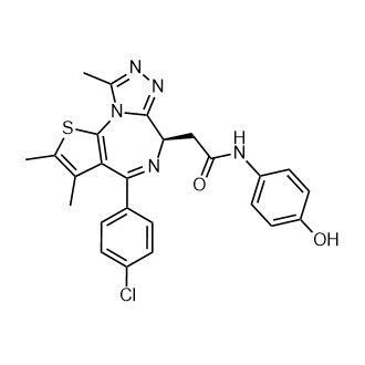 2-((6R)-4-(4-氯苯基)-2,3,9-三甲基-6H-噻吩并[3,2-f][1,2,4]三唑并[4,3-a][1,4]二氮杂-6-基)-N-(4-羟基苯基)乙酰胺结构式