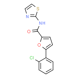5-(2-chlorophenyl)-N-(1,3-thiazol-2-yl)furan-2-carboxamide结构式