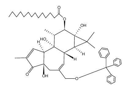 12-O-n-Tetradecanoyl-phorbol-(20)-tritylaether结构式