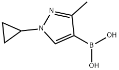3-Methyl-1-(cyclopropyl)-1H-pyrazole-4-boronic acid结构式