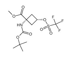 1-t-butyl carbamate-3-trifluoromethane sulfonoxy-1-cyclobutane-1-carboxylic acid methyl ester Structure
