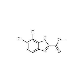 6-氯-7-氟-1H-吲哚-2-羧酸甲酯结构式