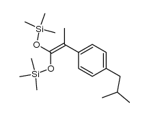 1,1-bis(trimethylsilyloxy)-2-(4-isobutylphenyl)propene结构式