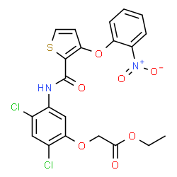 ETHYL 2-[2,4-DICHLORO-5-(([3-(2-NITROPHENOXY)-2-THIENYL]CARBONYL)AMINO)PHENOXY]ACETATE结构式