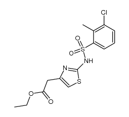 ethyl 2-(2-{[(3-chloro-2-methylphenyl)sulfonyl]amino}-1,3-thiazol-4-yl)acetate Structure
