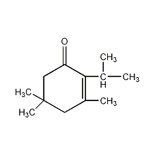 2-异丙烯基-3,5,5-三甲基-2-环己烯-1-酮结构式
