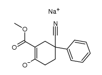 sodium 4-cyano 4-phenyl 2-methoxy carbonyl cyclohex-1-enolate Structure
