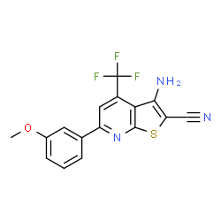 3-Amino-6-(3-methoxyphenyl)-4-(trifluoromethyl)thieno[2,3-b]pyridine-2-carbonitrile结构式