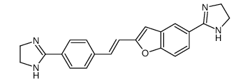 2-[4-[(E)-2-[5-(4,5-dihydro-1H-imidazol-2-yl)-1-benzofuran-2-yl]ethenyl]phenyl]-4,5-dihydro-1H-imidazole结构式