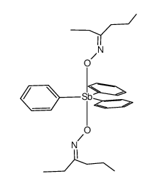 bis(propylethylketoximato)triphenylantimony(V)结构式