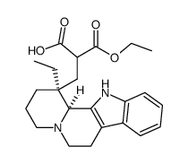 (+/-)-1α-ethyl-1β-(2'-carboxy-2'-ethoxycarbonylethyl)-1,2,3,4,6,7,12,12bα-octahydro-indolo[2,3-a]quinolizine结构式