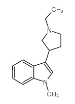 3-(1-乙基-3-吡咯烷)-1-甲基- 1H-吲哚结构式