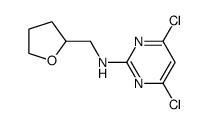 4,6-dichloro-N-((tetrahydrofuran-2-yl)methyl)pyrimidin-2-amine结构式