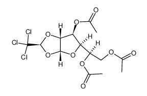 O3,O5,O6-triacetyl-O1,O2-((S)-2,2,2-trichloro-ethylidene)-α-D-glucofuranose Structure