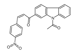 1-(9-acetylcarbazol-2-yl)-3-(4-nitrophenyl)prop-2-en-1-one结构式