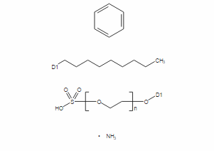壬基酚聚氧乙烯(4)醚硫酸铵结构式