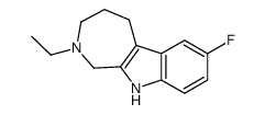 2-ethyl-7-fluoro-3,4,5,10-tetrahydro-1H-azepino[3,4-b]indole Structure