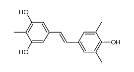(E)-5-(4-hydroxy-3,5-dimethylstyryl)-2-methylbenzene-1,3-diol结构式