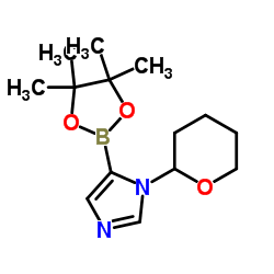 1-THP-咪唑-5-硼酸片那醇酯结构式