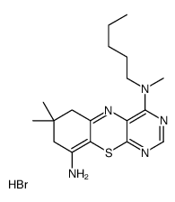 4-N,7,7-trimethyl-4-N-pentyl-6,8-dihydropyrimido[4,5-b][1,4]benzothiazine-4,9-diamine,hydrobromide Structure