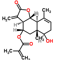 8α-甲基丙烯酰氧基巴尔喀蒿烯内酯结构式