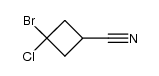 3-bromo-3-chlorocyclobutanecarbonitrile结构式