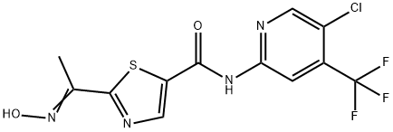 5-ThiazolecarboxaMide, N-[5-chloro-4-(trifluoroMethyl)-2-pyridinyl]-2-[1-(hydroxyiMino)ethyl]- Structure