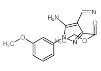 5-氨基-4-氰基-1-(3-甲氧基苯基)吡唑-3-羧酸乙酯结构式
