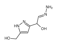 hydroxy-(5-hydroxymethyl-1(2)H-pyrazol-3-yl)-acetaldehyde hydrazone结构式