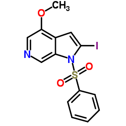 2-Iodo-4-methoxy-1-(phenylsulfonyl)-1H-pyrrolo[2,3-c]pyridine Structure
