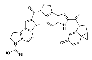 2-[2-[(1aR,7aR)-5-oxo-1a,2-dihydro-1H-cyclopropa[c]indole-3-carbonyl]-7,8-dihydro-3H-pyrrolo[3,2-e]indole-6-carbonyl]-7,8-dihydro-3H-pyrrolo[3,2-e]indole-6-carboxamide Structure