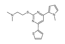 2-<<2'''-(dimethylamino)ethyl>thio>-4-(1'-methylpyrol-2'-yl)-6-thien-2''-ylpyrimidine Structure