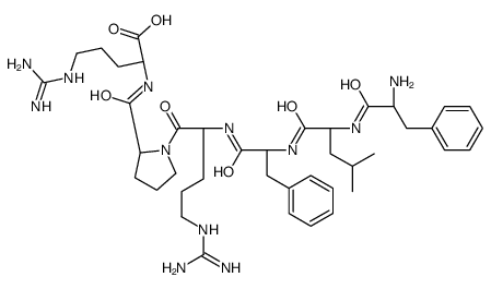 (2S)-2-[[(2S)-1-[(2S)-2-[[(2S)-2-[[(2S)-2-[[(2S)-2-amino-3-phenylpropanoyl]amino]-4-methylpentanoyl]amino]-3-phenylpropanoyl]amino]-5-(diaminomethylideneamino)pentanoyl]pyrrolidine-2-carbonyl]amino]-5-(diaminomethylideneamino)pentanoic acid Structure