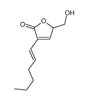 4-hex-1-enyl-2-(hydroxymethyl)-2H-furan-5-one结构式