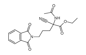 ethyl-(2RS)-2-acetamido-2-cyano-5-phthalimidopentanoate Structure