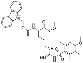 N-[(1S)-4-[[亚氨基[[(4-甲氧基-2,3,6-三甲基苯基)磺酰基]氨基]甲基]氨基]-1-[(甲氧基甲基氨基)羰基]丁基]氨基甲酸芴甲酯结构式