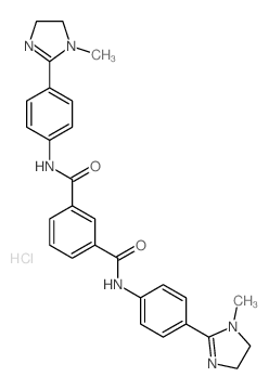 1,3-Benzenedicarboxamide,N1,N3-bis[4-(4,5-dihydro-1-methyl-1H-imidazol-2-yl)phenyl]-, hydrochloride(1:2) Structure