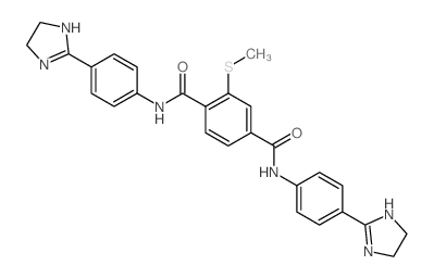 1,4-Benzenedicarboxamide,N1,N4-bis[4-(4,5-dihydro-1H-imidazol-2-yl)phenyl]-2-(methylthio)- Structure