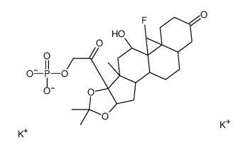 Pregnane-3,20-dione, 9-fluoro-11-hydroxy-16,17-[(1-methylethylidene)bis(oxy)]-21-(phosphonooxy)-, dipotassium salt, (5alpha,11beta,16alpha)- picture