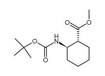 (1R,2R)-methyl 2-((tert-butoxycarbonyl)amino)cyclohexanecarboxylate结构式