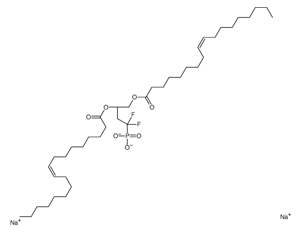 Disodium {(3S)-1,1-difluoro-3,4-bis[(9Z)-9-octadecenoyloxy]butyl} phosphonate Structure