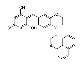 5-[[3-ethoxy-4-(2-naphthalen-1-ylsulfanylethoxy)phenyl]methylidene]-2-sulfanylidene-1,3-diazinane-4,6-dione结构式
