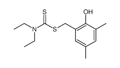 Diethyl-dithiocarbamic acid 2-hydroxy-3,5-dimethyl-benzyl ester Structure