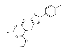 diethyl 2-[[5-(4-methylphenyl)thiophen-3-yl]methyl]propanedioate结构式