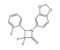 1-(1,3-benzodioxol-5-yl)-3,3-difluoro-4-(2-fluorophenyl)azetidin-2-one结构式