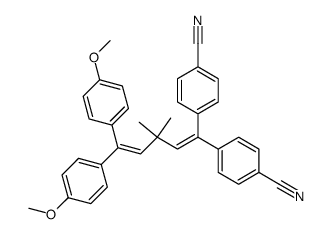 4,4'-[5,5-Bis(4-methoxyphenyl)-3,3-dimethyl-1,4-pentadiene-1,1-diyl]bisbenzonitrile结构式